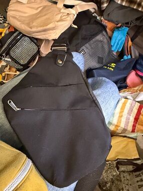 Black Men’s Crossbody Sling Bag - Minimal Carry